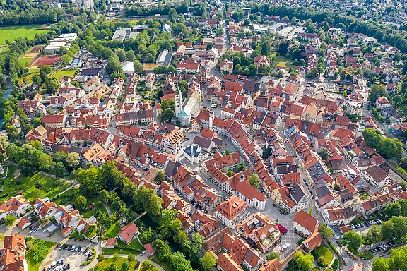 Stadtansicht Wangen im Allgäu mit historischem Marktplatz