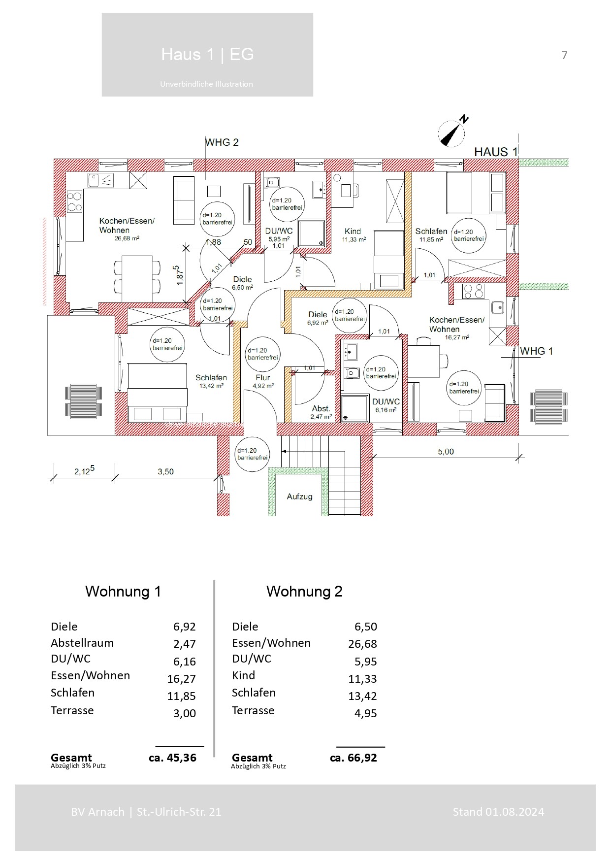 Grundriss - Whg 1 & 2
