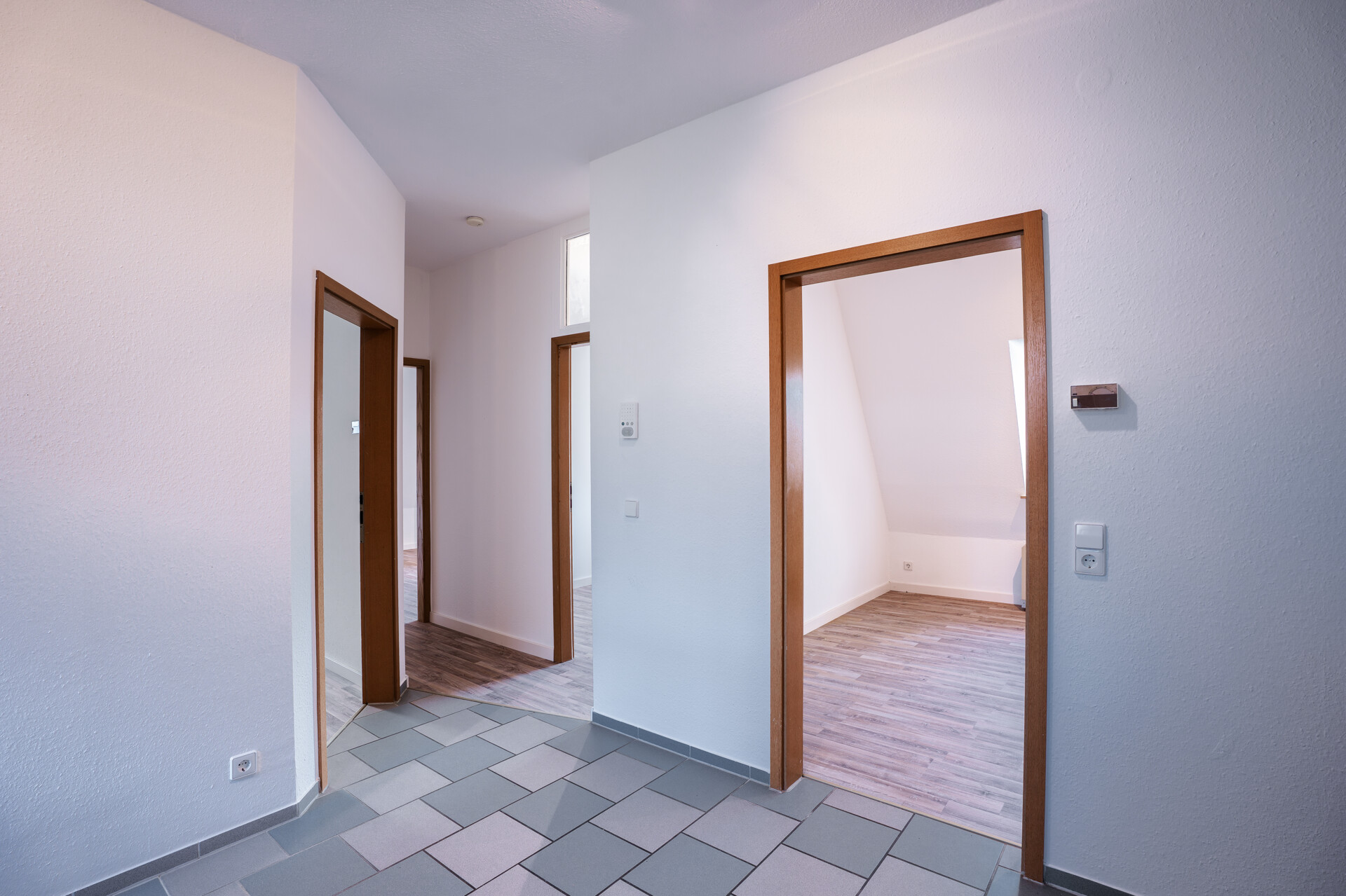 Blick auf die Zimmer